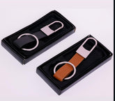 Metallic with Leather Key Holders